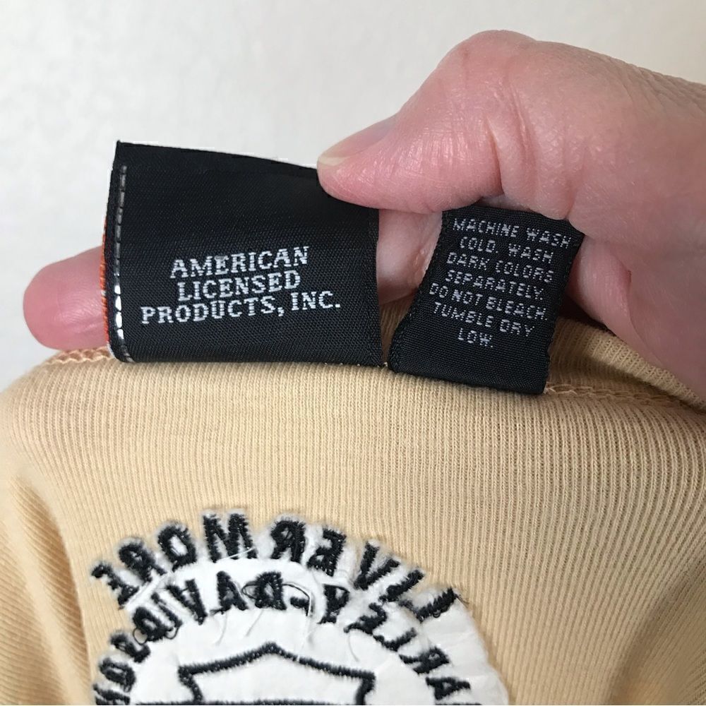 ‎Harley Davidson peachy-beige V-neck long sleeve T-shirt L - Picture 6 of 6